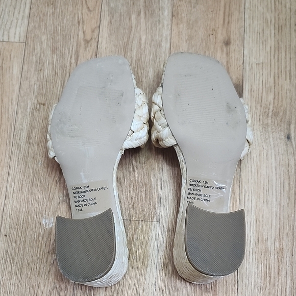 STEVE MADDEN Corak braided natural rafia upper block heel slide sandals - Picture 6 of 9
